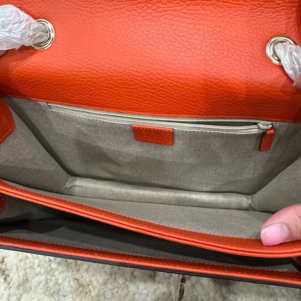 Gucci Orange Crossbody Bag with Silver Chain - Picture 12 of 12